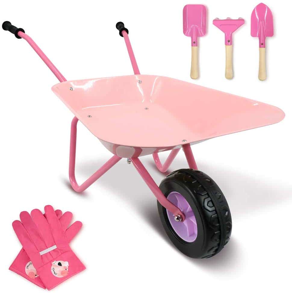 Hortem Kids Wheelbarrow Garden Tools Set