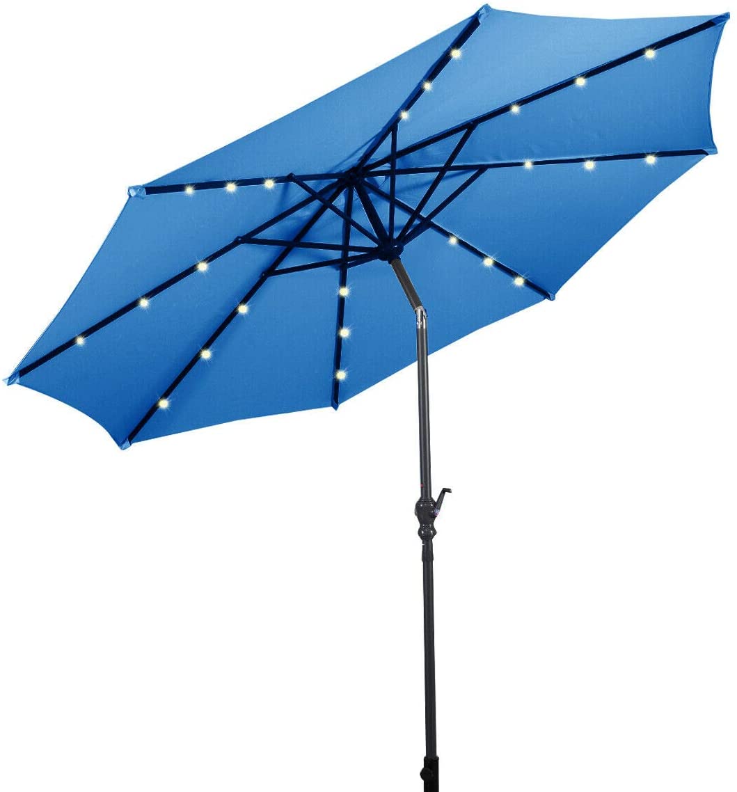 Giantex 10ft Solar Patio Umbrella with Lights