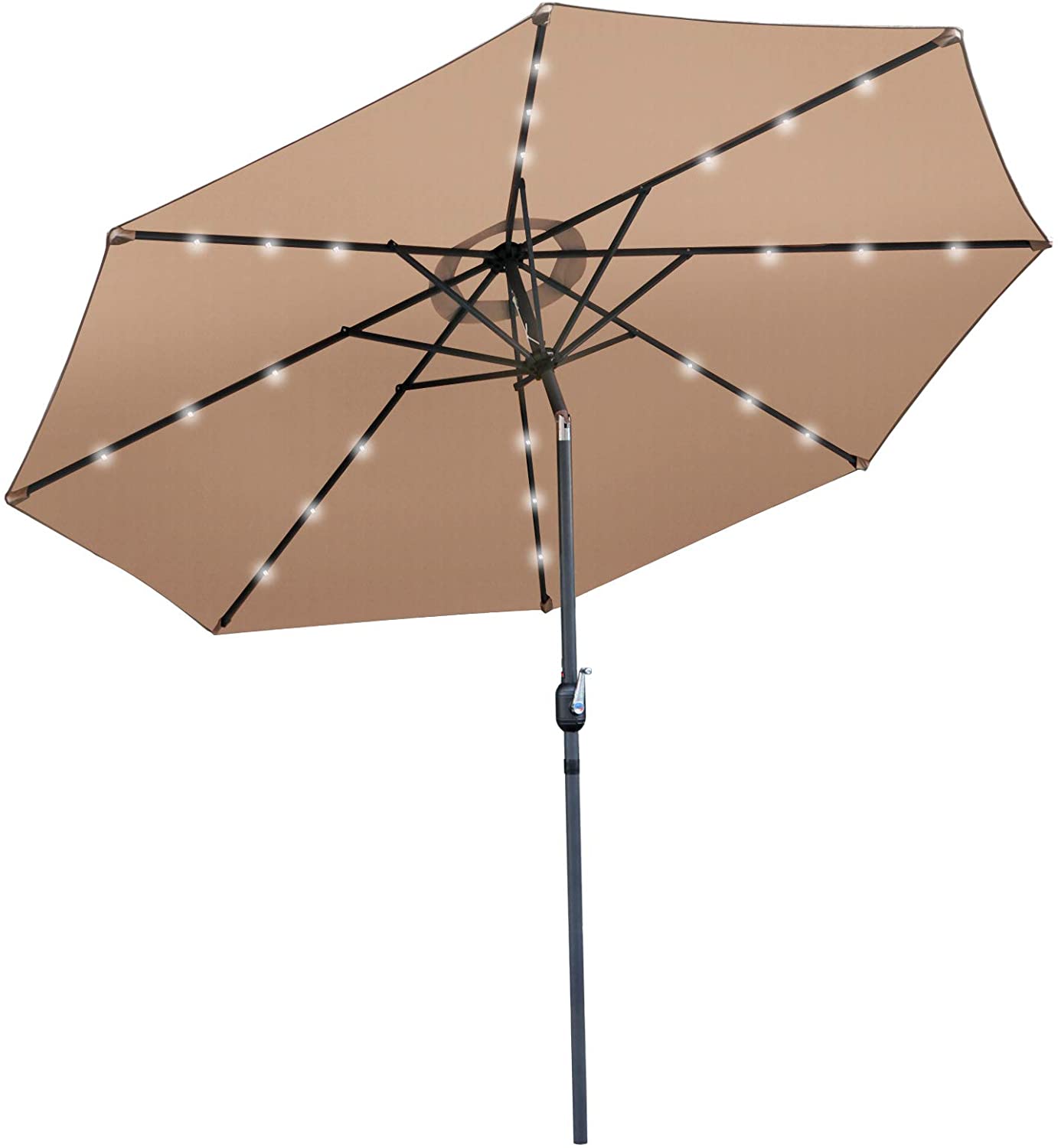 SUPER DEAL 10FT Solar LED Lighted Patio Umbrella