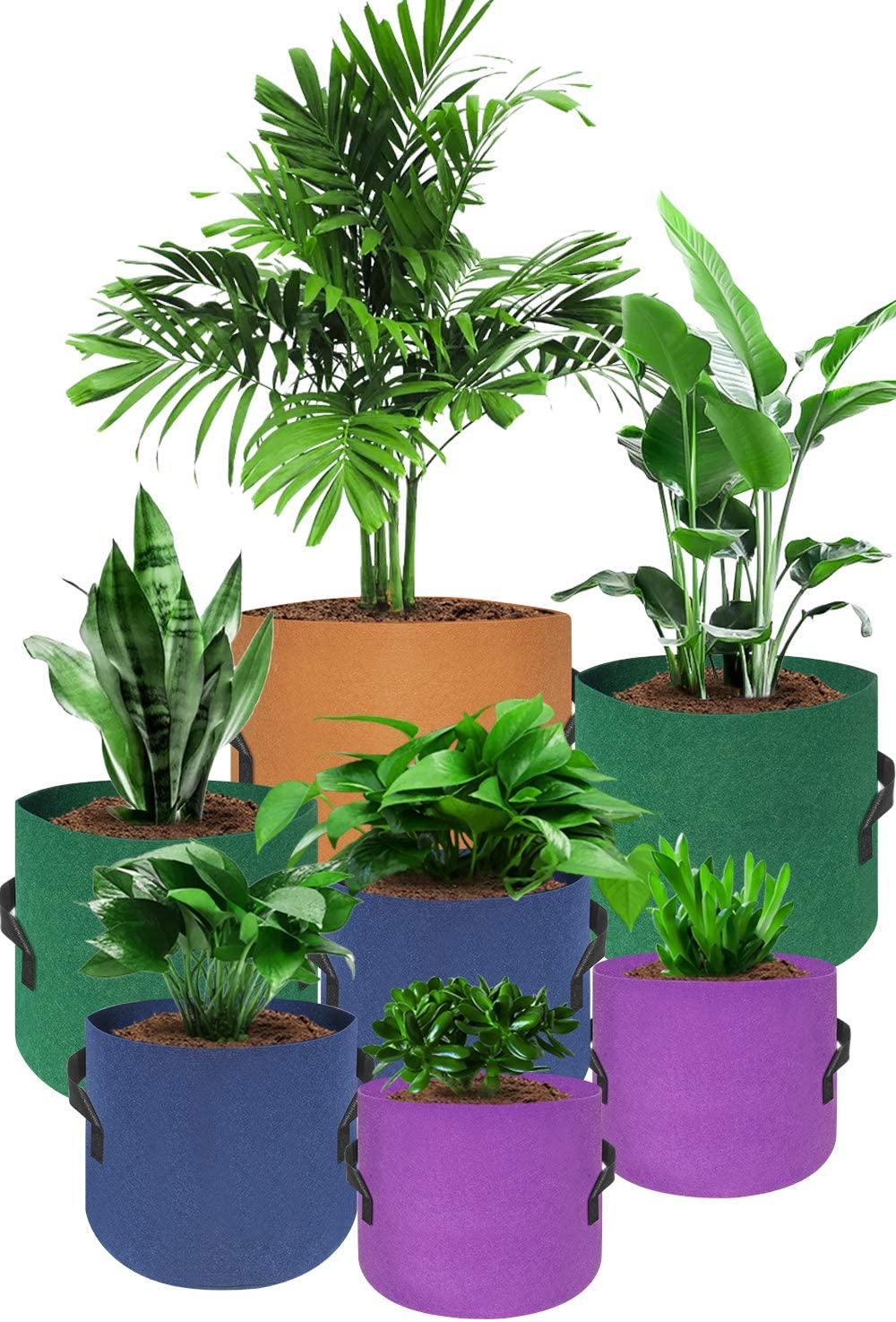 HAOWIN Colorful Plant Grow Bags 7-Pack
