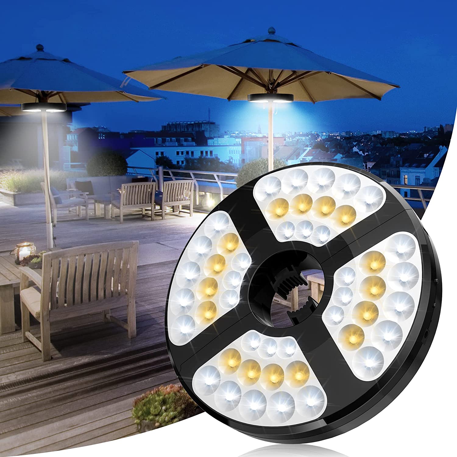 Elocupwe Patio Umbrella Lights