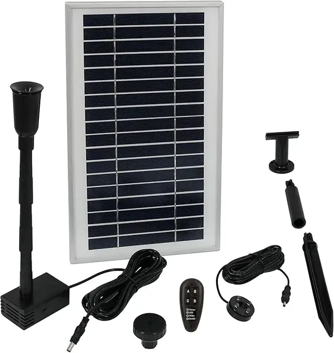 Sunnydaze Outdoor Solar Pump and Panel Fountain Kit